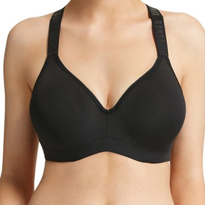 Black sporty crop top bra